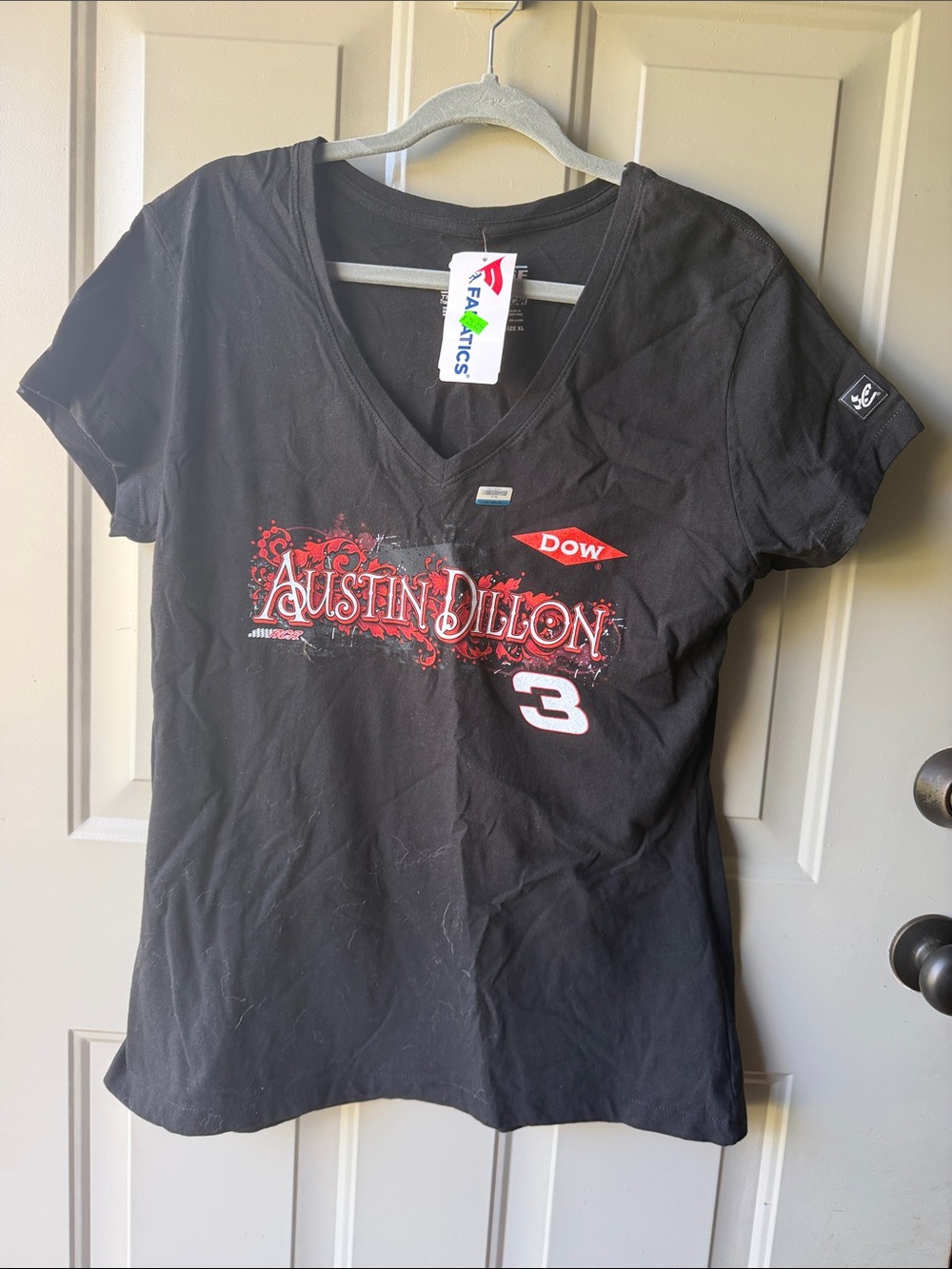 Women's Black V-Neck Austin Dillon Racing Tee